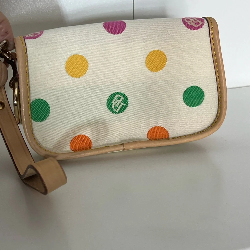 Dooney & Bourke White Polka Dot Wristlet - Picture 3 of 10